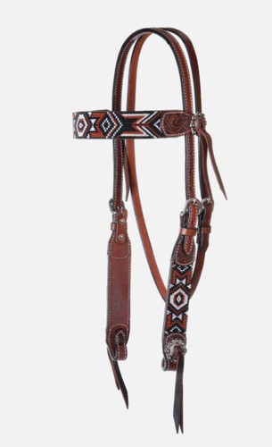 Circle beaded browband - 5/8",