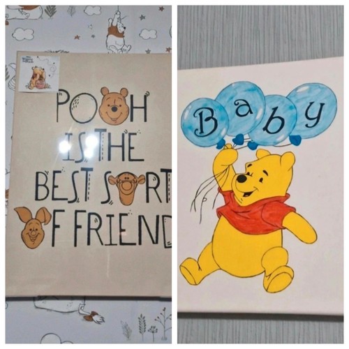 Winnie the pooh canvases - x2,