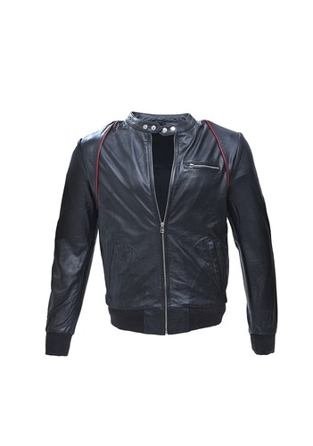 Men modern racer black leather - men,