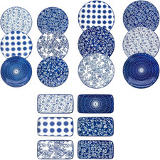 Vintage Blue 18-Pc Ceramic