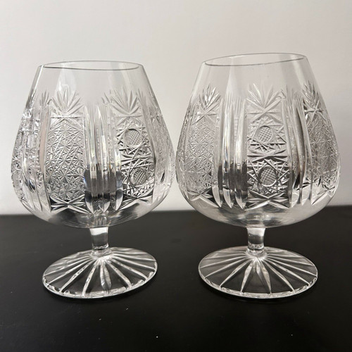 Set clear cut glass - clear,