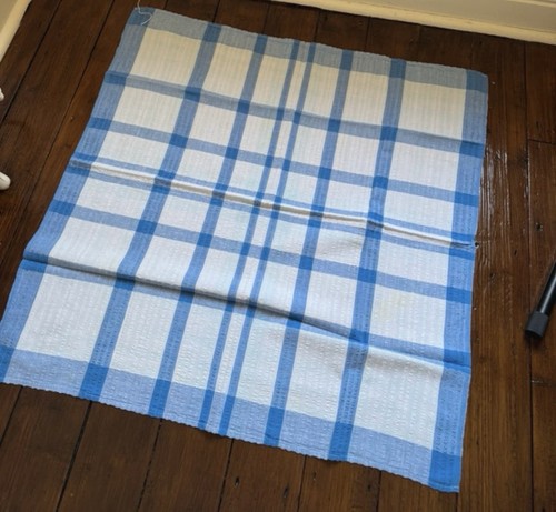 Vintage blue white check - &,