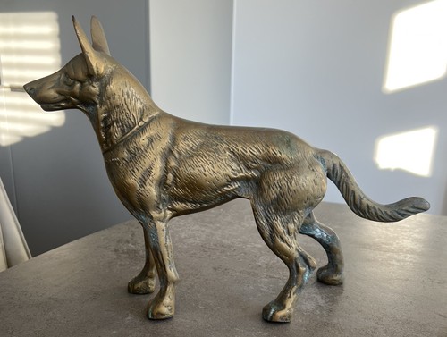 Vintage brass german shepherd - vintage,