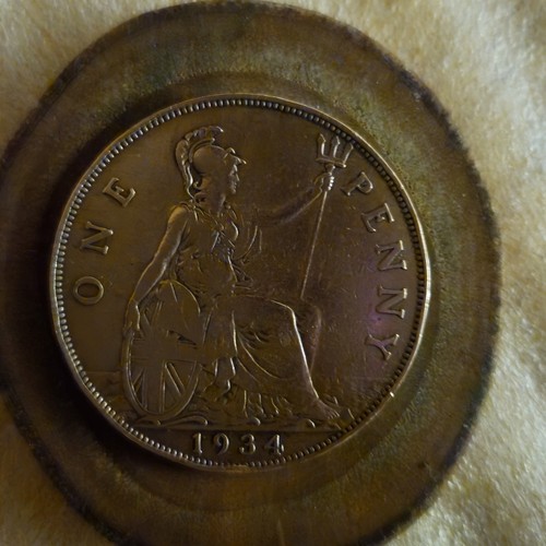 Rare 1934 george one penny - , v