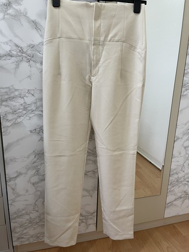 New zara high rise ecru - new,