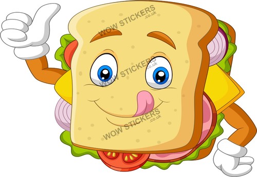 Sandwich mascot sticker - sandwich,