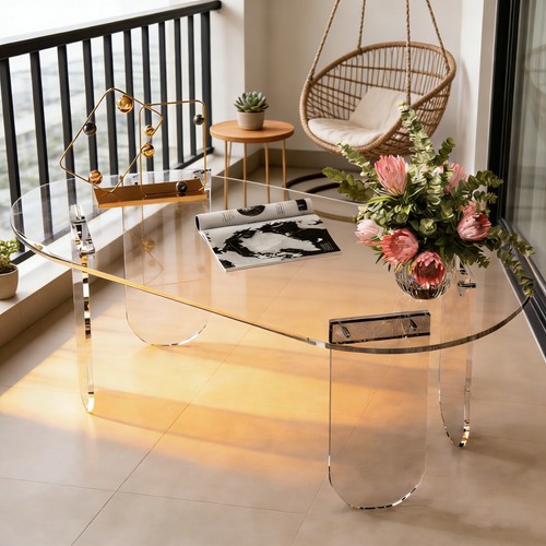 Minimalist coffee table clear - coffee,