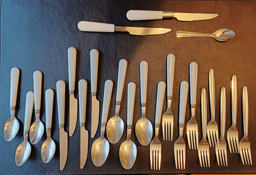Cutlery set satin silver fork - set,