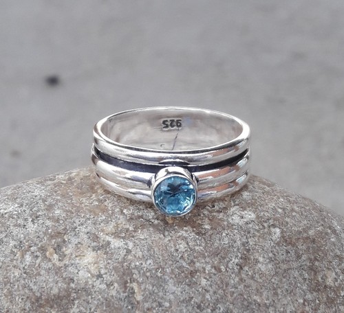Blue topaz ring 925 - topaz,