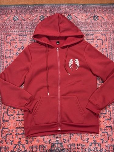 Shein burgundy full zip - full, hoodie