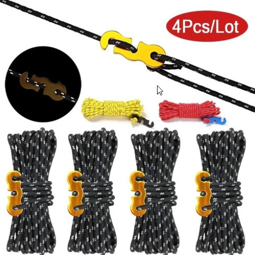 4pc reflective tent - tent, rope