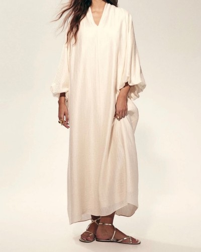 Cream crepe balloon sleeve - h&m,
