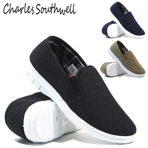 Mens slip casual canvas - slip, on