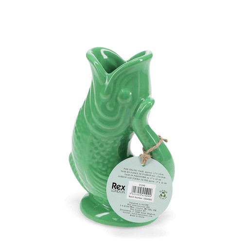 Ceramic fish vase green - fish,