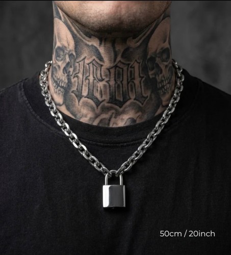 Mobdark padlock chain necklace - padlock,