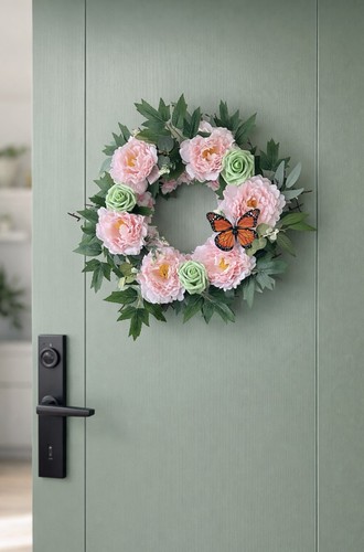 Handmade floral spring wreath - handmade,