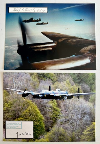Ww2 lancaster photos signed - ww2,