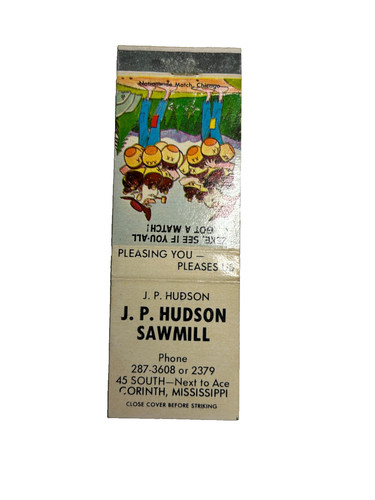 Hudson sawmill matchbook - j.p.,