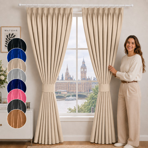 Pencil pleat blackout curtains - pencil,