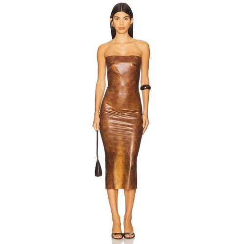 Miaou lila midi dress leopard - lila,
