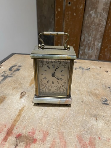 Vintage brass and onyx cased - brass,