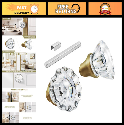 Vintage crystal glass door - glass,