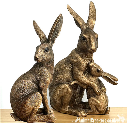 Hare bronze figurine ornament - hare,