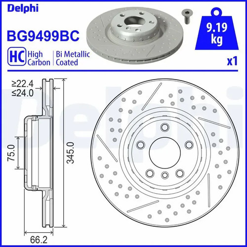 Brake disc vented bg9499bc - 2x,