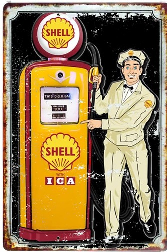 Shell motor oil old - oil, tin