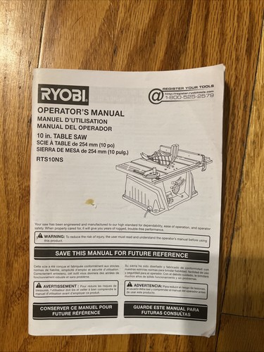Ryobi inch table - 10,