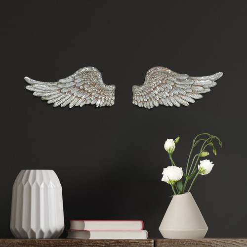 Silver angel wings - silver, home