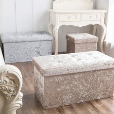 Crushed velvet ottoman storage - crushed,