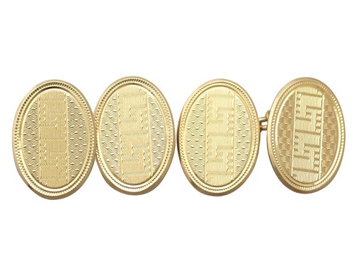 18carat yellow gold cufflinks - yellow,