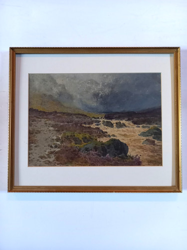 Framed antique watercolour - , of