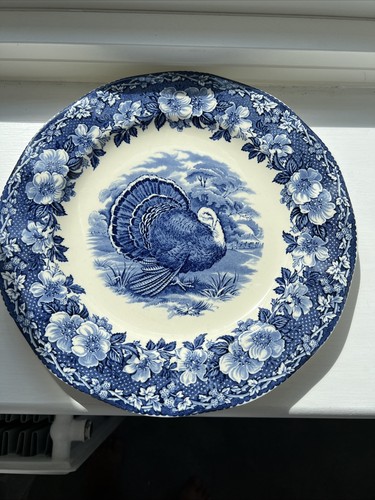 Wedgwood turkey plate blue - turkey, &