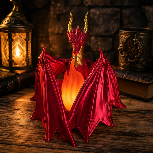 Red dragon flame lamp - red,