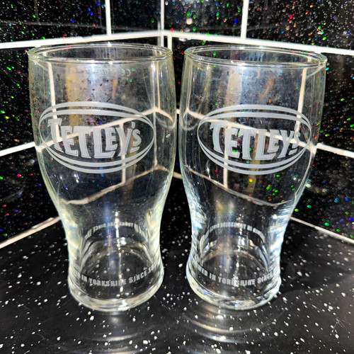 Tetley branded glass pint - glass,