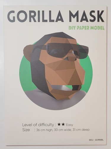 Gorilla mask diy paper - gorilla, origami