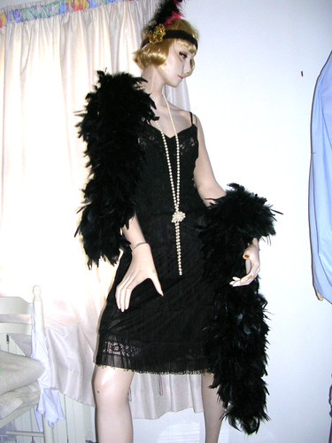 Black 1920 style flapper - black, 1920's