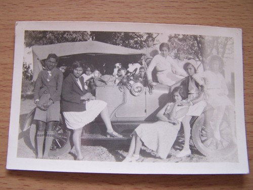 Veteran car people vintage - people,