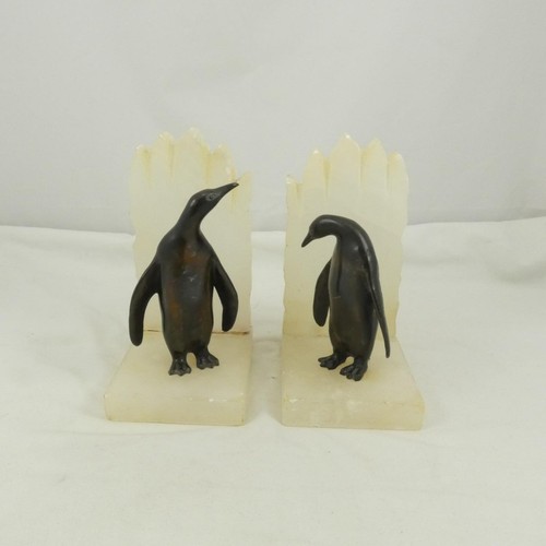 Carved soap stone bookends - stone,