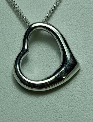 Silver heart cubic zirconia - heart,