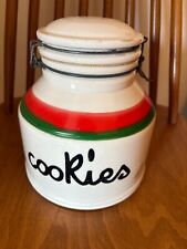 Vintage Baldelli Pottery Large COOKIES JAR Retro 80s Italian Design Biscuit Jar