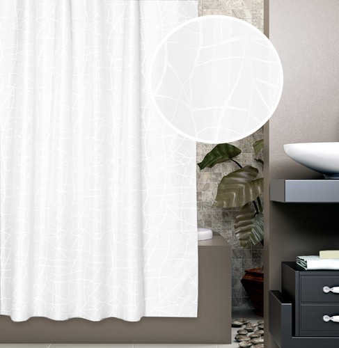Bathroom fabric shower curtain - bathroom,