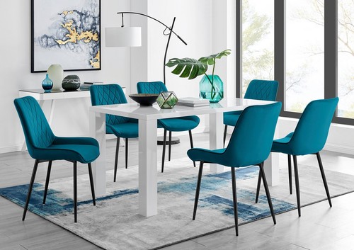 Pivero white high - gloss, dining
