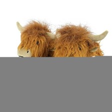 Highland Cow Slippers Plush