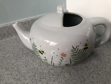 Unusual Pottery plant pot in the shape of a teapot with bottom drainage hole VGC