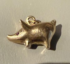 Vintage gold pig charm/
