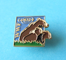 Vintage WWF Bears pin badge. VGC. World Wildlife Fund. Enamel. Canal+
