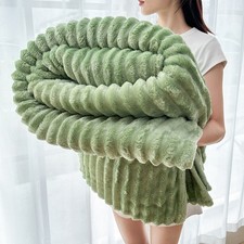 Large Ribbed Faux Fur Fleece